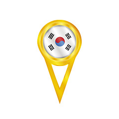 Image showing South Korea pin flag