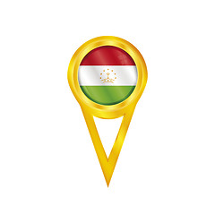 Image showing Tajikistan pin flag