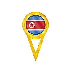 Image showing North Korea pin flag