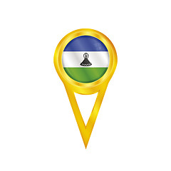 Image showing Lesotho pin flag