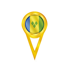 Image showing Saint Vincent and the Grenadines pin flag