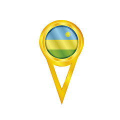 Image showing Rwanda pin flag