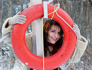 Image showing Playing with a life preserver