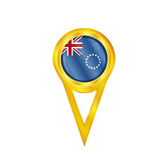 Image showing Cook Islands pin flag