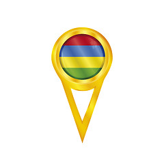 Image showing Mauritius pin flag