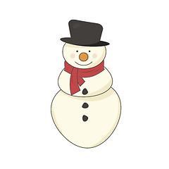 Image showing Snowman with a scarf