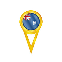 Image showing Falkland Islands pin flag
