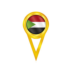 Image showing Sudan pin flag