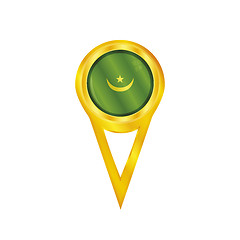 Image showing Mauritania pin flag