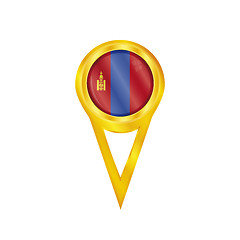 Image showing Mongolia pin flag