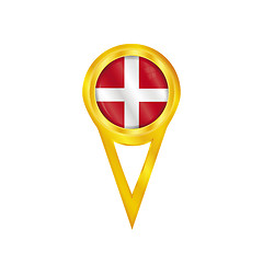 Image showing Denmark pin flag