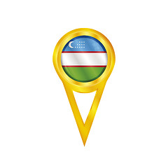 Image showing Uzbekistan pin flag