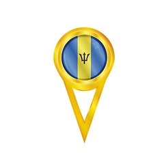Image showing Barbados pin flag