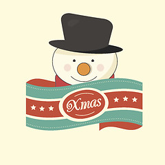 Image showing Christmas label with a snowman