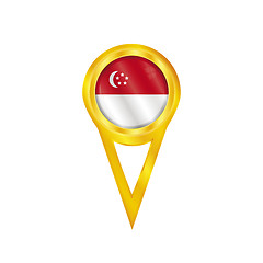 Image showing Singapore pin flag