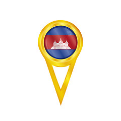 Image showing Cambodia pin flag