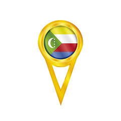 Image showing Comoros pin flag