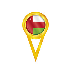 Image showing Oman pin flag