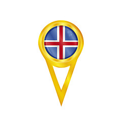 Image showing Iceland pin flag