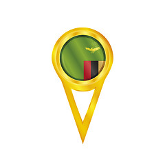 Image showing Zambia pin flag