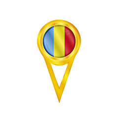 Image showing Romania pin flag