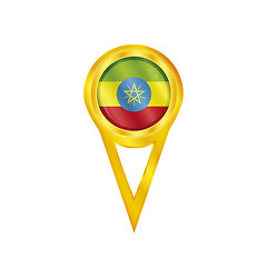 Image showing Ethiopia pin flag