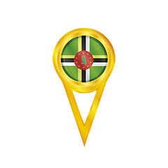 Image showing Dominica pin flag