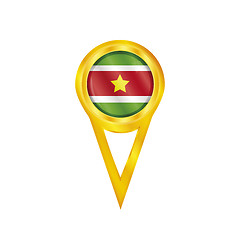 Image showing Suriname pin flag