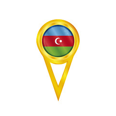 Image showing Azerbaijan pin flag