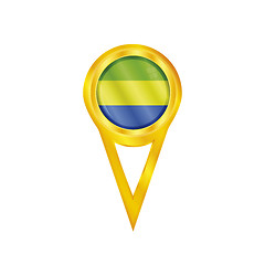 Image showing Gabon pin flag