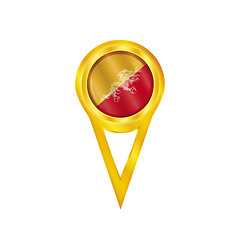 Image showing Bhutan pin flag