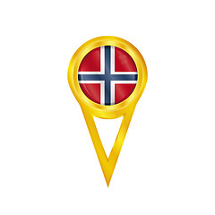 Image showing Norway pin flag