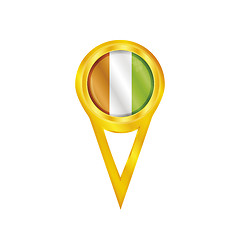 Image showing Cote D'ivoire pin flag