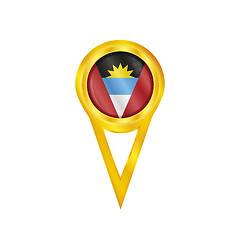 Image showing Antigua & Barbuda pin flag