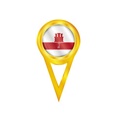 Image showing Gibraltar pin flag