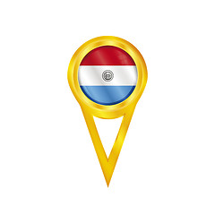 Image showing Paraguay pin flag