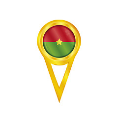 Image showing Burkino Faso pin flag