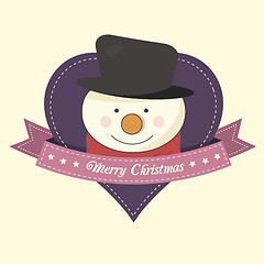 Image showing Christmas label with a snowman