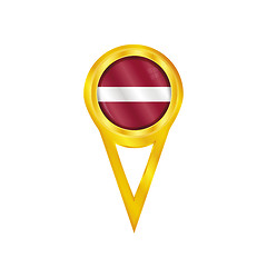 Image showing Latvia pin flag