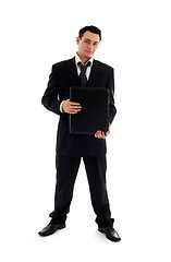 Image showing businessman with black folder