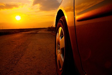 Image showing Car Sunset