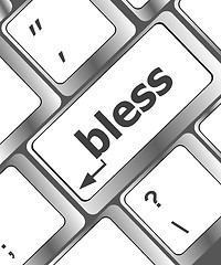 Image showing bless text on computer keyboard key - business concept