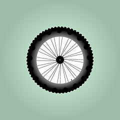Image showing Front view of bike wheel