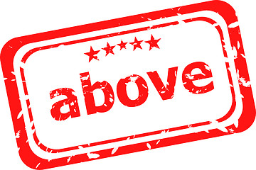 Image showing red rubber stamp with above word