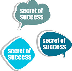 Image showing secret of success. Set of stickers, labels, tags. Business banners, Template for infographics