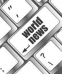 Image showing words world news on computer keyboard key