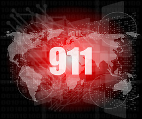 Image showing 911 words on digital touch screen interface