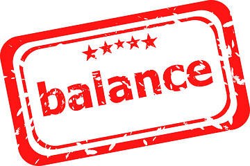 Image showing balance word on red rubber grunge stamp