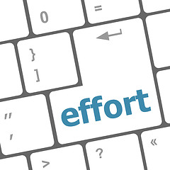 Image showing effort word on keyboard key, notebook computer button