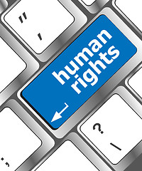Image showing arrow button with human rights word